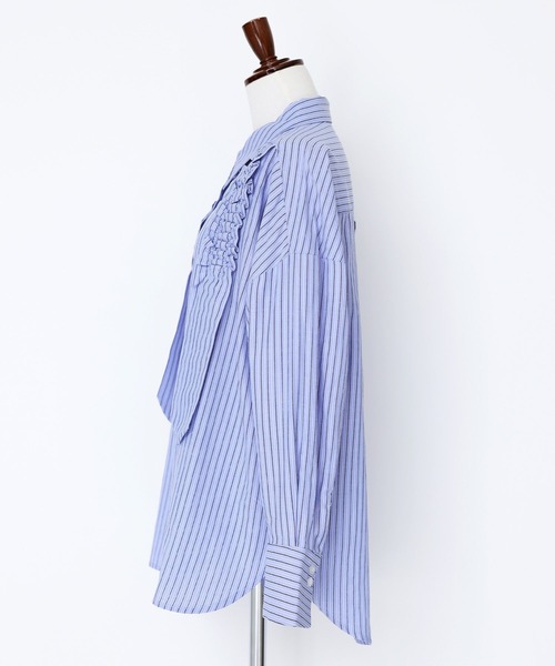 somari imagination（ソマリ イマジネーション）の「『ギャザーモチーフストライプシャツ』（シャツ/ブラウス・レディース・ブルー/ピンク・2/1）」の19枚目の写真