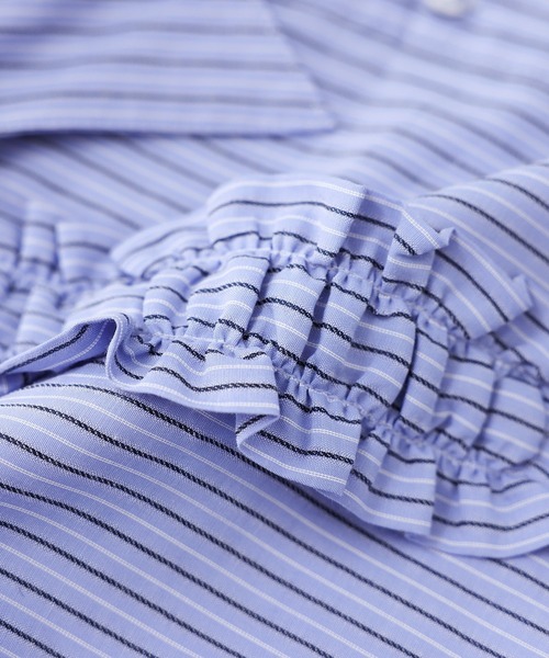 somari imagination（ソマリ イマジネーション）の「『ギャザーモチーフストライプシャツ』（シャツ/ブラウス・レディース・ブルー/ピンク・2/1）」の21枚目の写真