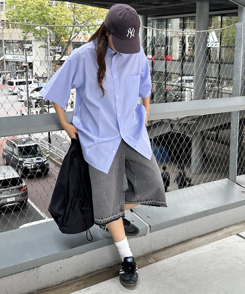 DISCOAT（ディスコート）の「【ユニセックス】デニムハーフパンツ（その他パンツ・レディース・ブラック/サックスブルー・LARGE/MEDIUM）」の10枚目の写真