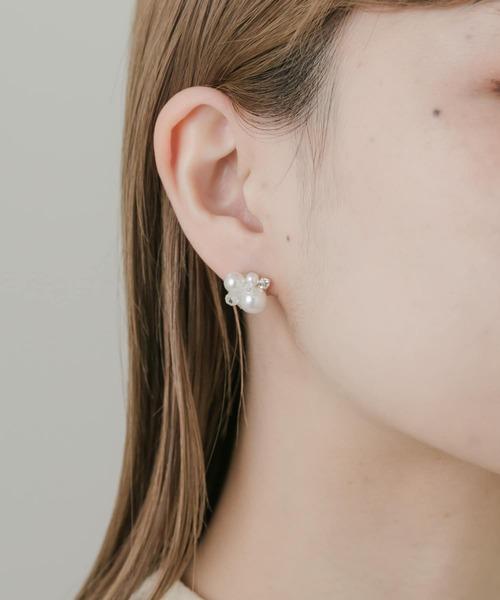 2WAYピアス 淡水パール コイン バロック ピアス / アレルギー