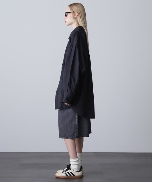 ROSE BUD(ローズバッド)の「(GENE HEAVENS)BAMBOO COTTON BIG SHIRT(シャツ/ブラウス・レディース・ブラウン/ブラック/ホワイト・ONE SIZE)」の5枚目の写真