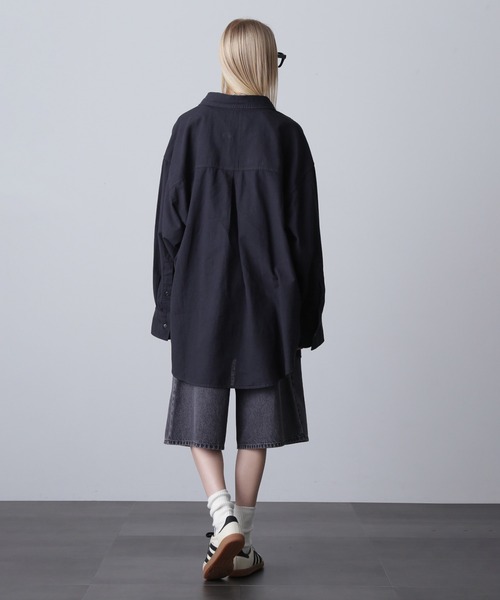 ROSE BUD(ローズバッド)の「(GENE HEAVENS)BAMBOO COTTON BIG SHIRT(シャツ/ブラウス・レディース・ブラウン/ブラック/ホワイト・ONE SIZE)」の6枚目の写真