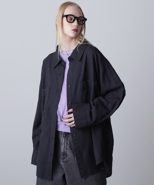 ROSE BUD(ローズバッド)の「(GENE HEAVENS)BAMBOO COTTON BIG SHIRT(シャツ/ブラウス・レディース・ブラウン/ブラック/ホワイト・ONE SIZE)」の7枚目の写真