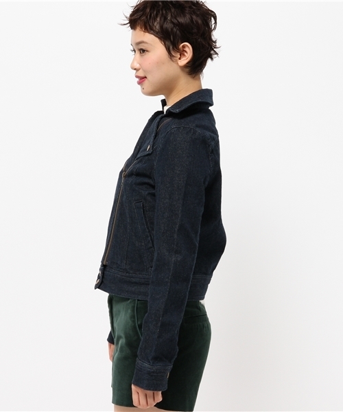 one after another NICE CLAUP（ワンアフターアナザーナイスクラップ）の「【non-no1月号掲載 ナイスクラップ】デニムライダースジャケット（ブルゾン・レディース・インディゴブルー/ネイビー・FREE）」の5枚目の写真