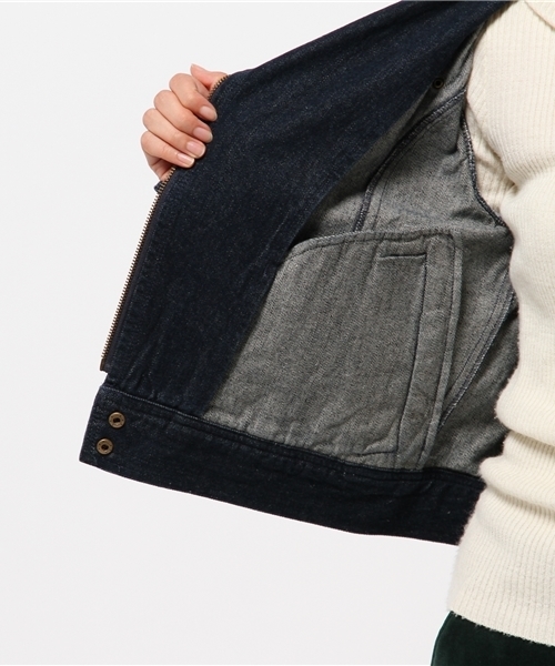 one after another NICE CLAUP（ワンアフターアナザーナイスクラップ）の「【non-no1月号掲載 ナイスクラップ】デニムライダースジャケット（ブルゾン・レディース・インディゴブルー/ネイビー・FREE）」の11枚目の写真