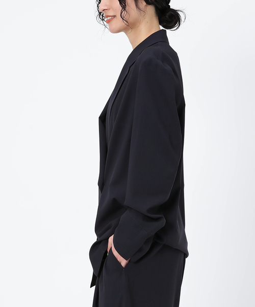 AP STUDIO（エーピーストゥディオ）の「SPWOOLシャツジャケット（テーラードジャケット・レディース・ネイビー・FREE）」の9枚目の写真