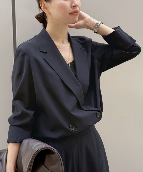 AP STUDIO（エーピーストゥディオ）の「SPWOOLシャツジャケット（テーラードジャケット・レディース・ネイビー・FREE）」の17枚目の写真