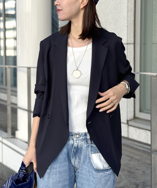 AP STUDIO（エーピーストゥディオ）の「SPWOOLシャツジャケット（テーラードジャケット・レディース・ネイビー・FREE）」の20枚目の写真