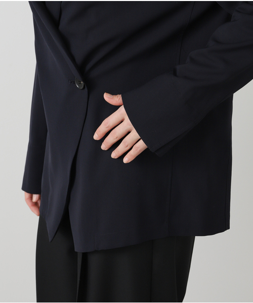 AP STUDIO（エーピーストゥディオ）の「SPWOOLシャツジャケット（テーラードジャケット・レディース・ネイビー・FREE）」の4枚目の写真