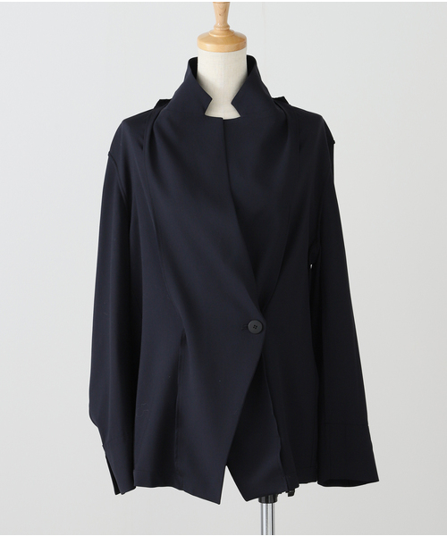 AP STUDIO（エーピーストゥディオ）の「SPWOOLシャツジャケット（テーラードジャケット・レディース・ネイビー・FREE）」の6枚目の写真