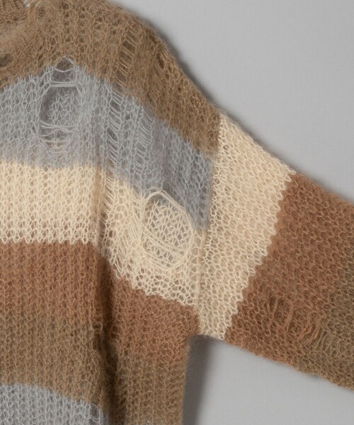 F-LAGSTUF-F（フラグスタフ）の「23AW-FS-24 BORDER MOHAIR BORO SWEATER（ニット/セーター・メンズ・ベージュ/レッド/ブルー・MEDIUM/LARGE/X-LARGE）」の21枚目の写真