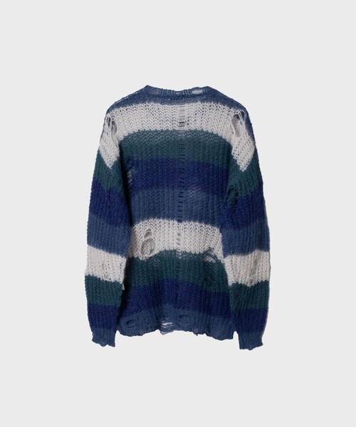 F-LAGSTUF-F（フラグスタフ）の「23AW-FS-24 BORDER MOHAIR BORO SWEATER（ニット/セーター・メンズ・ベージュ/レッド/ブルー・MEDIUM/LARGE/X-LARGE）」の15枚目の写真