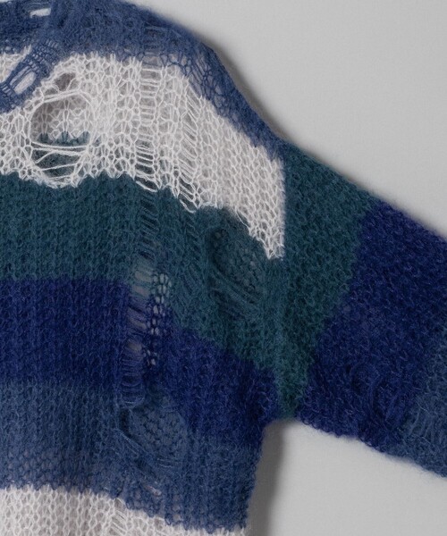 F-LAGSTUF-F（フラグスタフ）の「23AW-FS-24 BORDER MOHAIR BORO SWEATER（ニット/セーター・メンズ・ベージュ/レッド/ブルー・MEDIUM/LARGE/X-LARGE）」の18枚目の写真