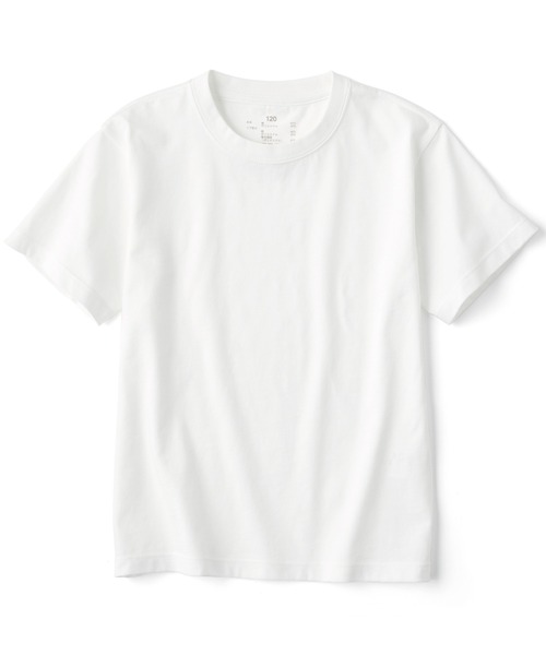無印良品(ムジルシリョウヒン)の「キッズ 天竺編みクルーネック半袖Tシャツ 無地(Tシャツ/カットソー・キッズ・オフホワイト/ライトグレー/ブラック/マスタード/ネイビー・110/120/130/140/150)」の2枚目の写真