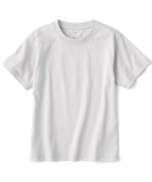 無印良品(ムジルシリョウヒン)の「キッズ 天竺編みクルーネック半袖Tシャツ 無地(Tシャツ/カットソー・キッズ・オフホワイト/ライトグレー/ブラック/マスタード/ネイビー・110/120/130/140/150)」の3枚目の写真