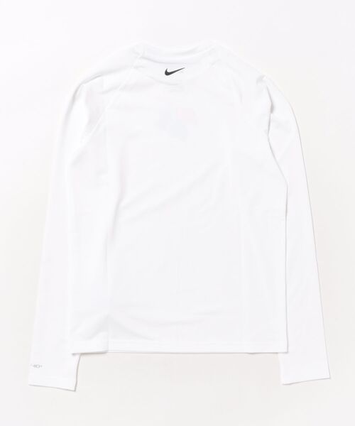 NIKE（ナイキ）の「NIKE/ナイキ ﾊﾞﾌﾞﾙNIKE L/Sﾊｲﾄﾞﾛｶﾞｰﾄﾞ キッズ UVケア ラッシュガード NESSF744（ラッシュガード・キッズ・ブラック/ホワイト/ピンク・130cm/140cm/150cm/160cm）」の4枚目の写真