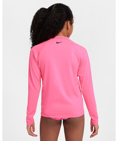 NIKE（ナイキ）の「NIKE/ナイキ ﾊﾞﾌﾞﾙNIKE L/Sﾊｲﾄﾞﾛｶﾞｰﾄﾞ キッズ UVケア ラッシュガード NESSF744（ラッシュガード・キッズ・ブラック/ホワイト/ピンク・130cm/140cm/150cm/160cm）」の18枚目の写真