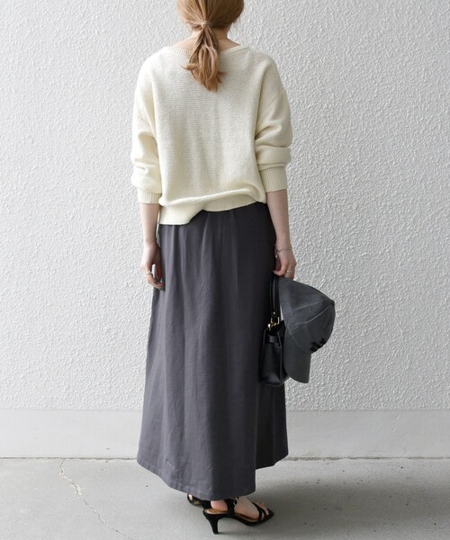 セール】SHIPS any:〈洗濯機可能〉インレイ タック フレア スカート