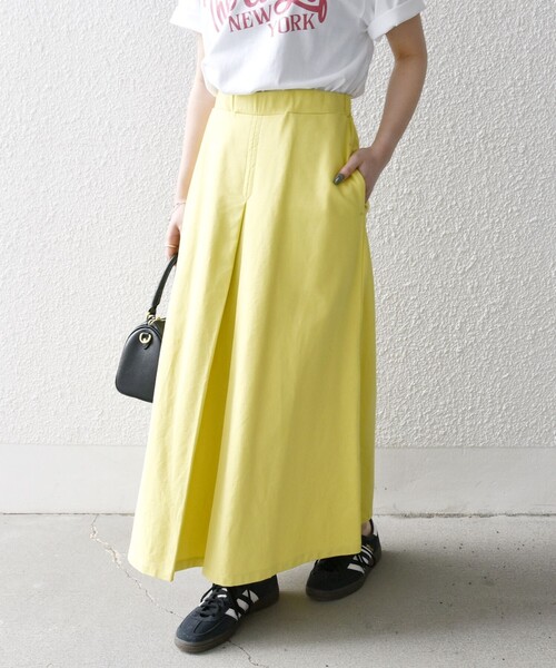 セール】SHIPS any:〈洗濯機可能〉インレイ タック フレア スカート