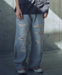 mp13330-destroy wide denim デニムパンツ