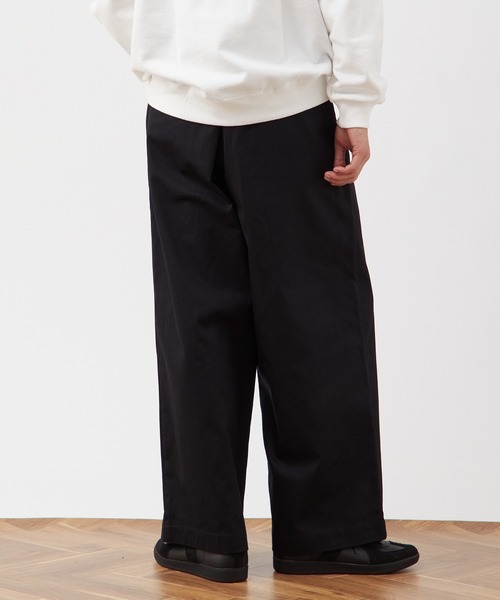 ツータック ワイドストレートチノパンツ / ショート丈・ロング丈対応