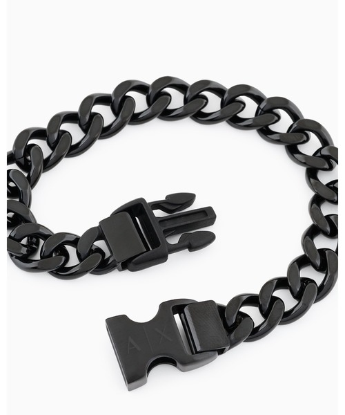 ARMANI EXCHANGE（アルマーニエクスチェンジ）の「【A|X アルマーニ エクスチェンジ】ブラックステンレススチール製チェーンブレスレット(Black)_AXG0156001（ブレスレット・メンズ・その他1・FREE）」の2枚目の写真
