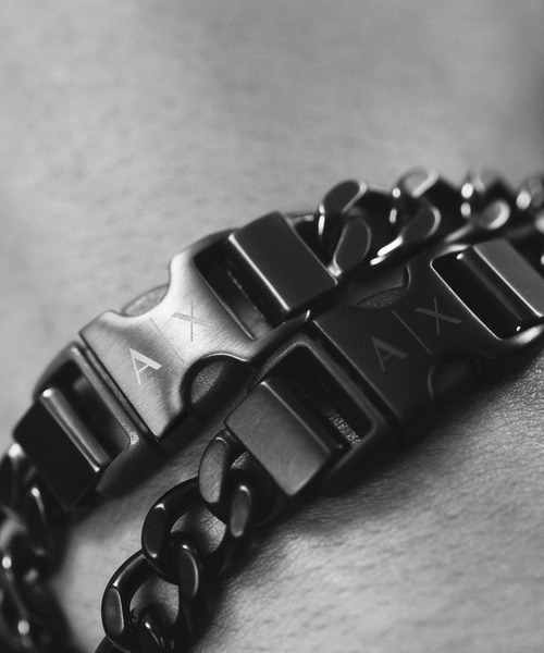 ARMANI EXCHANGE（アルマーニエクスチェンジ）の「【A|X アルマーニ エクスチェンジ】ブラックステンレススチール製チェーンブレスレット(Black)_AXG0156001（ブレスレット・メンズ・その他1・FREE）」の3枚目の写真