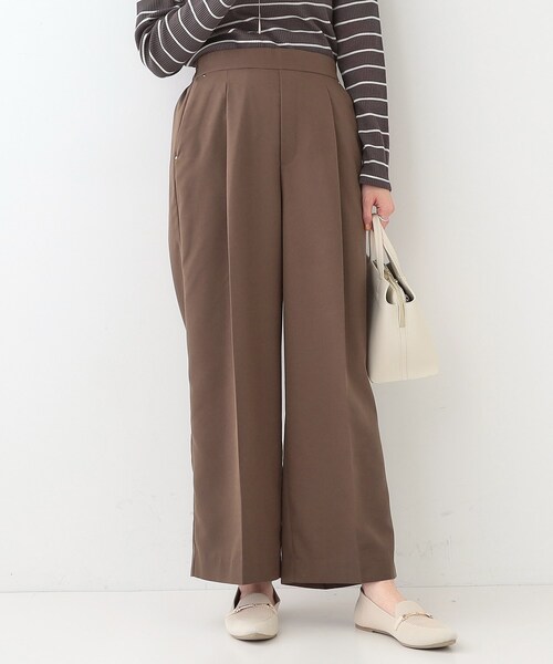 DRESKIP(ドレスキップ)の「【洗える/UV/吸水速乾/アンチピリング/S-LL】 タックワイドパンツ(その他パンツ・レディース・ベージュ/ブラック/ブラウン系・01/02/03/04)」の2枚目の写真