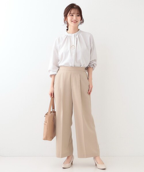 DRESKIP(ドレスキップ)の「【洗える/UV/吸水速乾/アンチピリング/S-LL】 タックワイドパンツ(その他パンツ・レディース・ベージュ/ブラック/ブラウン系・01/02/03/04)」の10枚目の写真