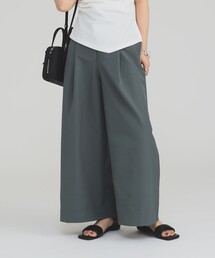 Demi-Luxe BEAMS | ハイウエスト タック ワイドパンツ［手洗い可］(その他パンツ)