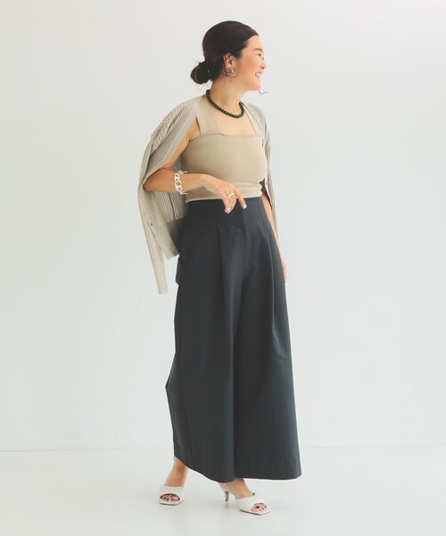 Demi-Luxe BEAMS（デミルクス ビームス）の「ハイウエスト タック ワイドパンツ［手洗い可］（その他パンツ・レディース・チャコールグレー/グリーン系その他2・36/38）」の9枚目の写真
