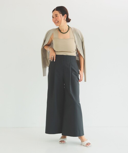 Demi-Luxe BEAMS（デミルクス ビームス）の「ハイウエスト タック ワイドパンツ［手洗い可］（その他パンツ・レディース・チャコールグレー/グリーン系その他2・36/38）」の10枚目の写真