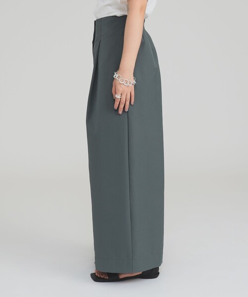 Demi-Luxe BEAMS（デミルクス ビームス）の「ハイウエスト タック ワイドパンツ［手洗い可］（その他パンツ・レディース・チャコールグレー/グリーン系その他2・36/38）」の18枚目の写真