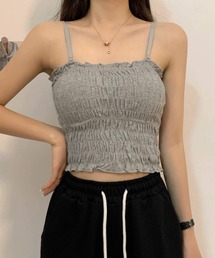 ARCHIVER（アーカイバ）の「【RS】【Lilamusant(リラミュゾン)】カップ付きシャーリングキャミソール/キャミトップ/インナー（キャミソール）」