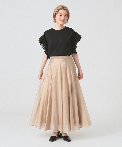 Ray BEAMS(レイビームス)の「レース フリルスリーブ Tシャツ(Tシャツ/カットソー・レディース・ブラック/ホワイト/ネイビー・ONE SIZE)」の13枚目の写真