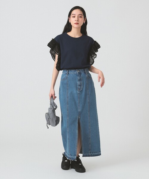 Ray BEAMS(レイビームス)の「レース フリルスリーブ Tシャツ(Tシャツ/カットソー・レディース・ブラック/ホワイト/ネイビー・ONE SIZE)」の17枚目の写真