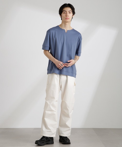 NANO universe（ナノユニバース）の「CNリラックスカーゴパンツ（カーゴパンツ・メンズ・キナリ/ブラック/カーキ・S/M/L）」の5枚目の写真