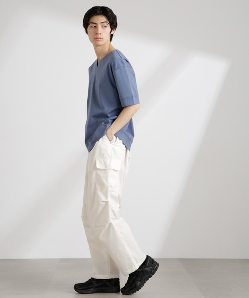 NANO universe（ナノユニバース）の「CNリラックスカーゴパンツ（カーゴパンツ・メンズ・キナリ/ブラック/カーキ・S/M/L）」の6枚目の写真