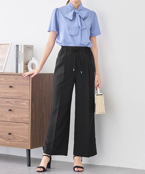 alotta(アロッタ)の「麻調素材ウエストリボンワイドパンツ(その他パンツ・レディース・ブラック/グレイッシュベージュ/チャコール・L/M/LL/3L)」の18枚目の写真