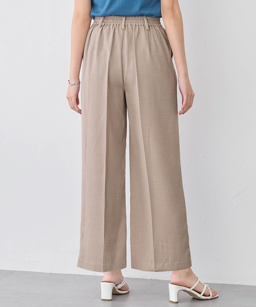alotta(アロッタ)の「麻調素材ウエストリボンワイドパンツ(その他パンツ・レディース・ブラック/グレイッシュベージュ/チャコール・L/M/LL/3L)」の7枚目の写真