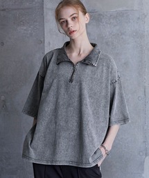 SERACE | 【SERACE】Vintage design loose chemical short sleeve half zip t-shirt / ヴィンテージデザインルーズケミカル半袖ハーフジップTシャツ(Tシャツ/カットソー)