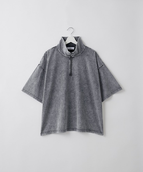 ヴィンテージ 半袖ハーフジップ SERACE】Vintage design loose chemical short sleeve half zip