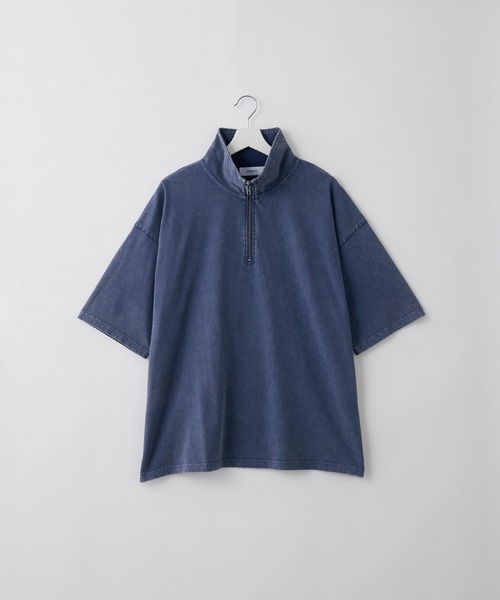 ヴィンテージ 半袖ハーフジップ SERACE】Vintage design loose chemical short sleeve half zip