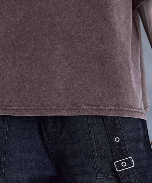 SERACE】Vintage design loose chemical short sleeve half zip