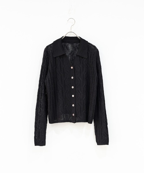 新品】ギャバジンK.T 透かし編み ボレロ カーディガン ネイビー 新品