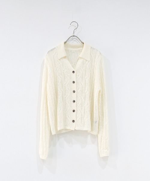 【新品】ギャバジンK.T 透かし編み ボレロ カーディガン ネイビー 新品】ギャバジンK.T 透かし編み ボレロ カーディガン ネイビー