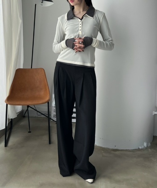 bita.(ビタ)の「サイドタックスラックスパンツ(スラックス・レディース・ブラック/グレー・SMALL/MEDIUM/LARGE)」の22枚目の写真