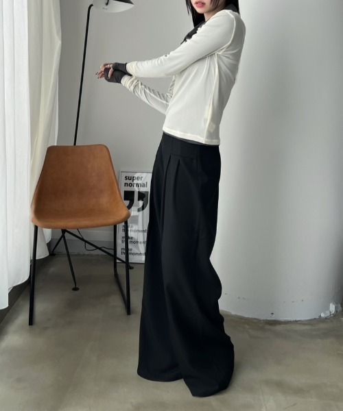 bita.(ビタ)の「サイドタックスラックスパンツ(スラックス・レディース・ブラック/グレー・SMALL/MEDIUM/LARGE)」の20枚目の写真