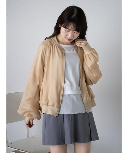 ehka sopo（エヘカソポ）の「シアーブルゾン（ブルゾン・レディース・グレー/ベージュ/キナリ・F）」の3枚目の写真