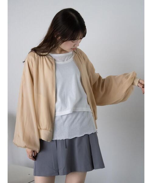 ehka sopo（エヘカソポ）の「シアーブルゾン（ブルゾン・レディース・グレー/ベージュ/キナリ・F）」の5枚目の写真